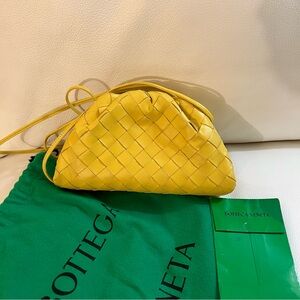 SOLD Bottega Veneta Yellow Buttercup Mini Intrecciato Nappa Pouch